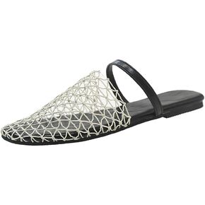 Mesh Flats for Women Causal Slip on Closed Toe Fishnet Flats Sandals Dress Mules Comfortable Summer Beach Slippers 2025
