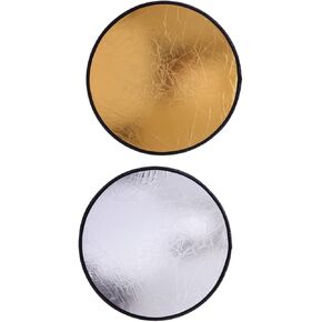 2pcs Photography Light Reflectors Gold Silver Photo Reflector for Studio and Outdoor Shooting Essential Photography Prop Supplies