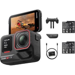 Insta360 Ace Pro 2 Waterproof 33ft Action Camera Lens 8K Large Sensor and Dual AI Editing Noise Reduction 1/1.3" Sensor, Leading Low Light with Extra Battery Included