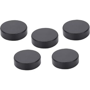 5pcs Metal C Mount Rear Lens Cover Cap 25mm, Compatible with CCTV TV Lenses, Dust proof Protection for Storing and Removing Lens, Black and Silver Color Options (Black)