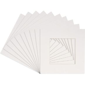 6x6 MAT BEVEL CUT FOR 3X3 Photos - Precut White Linen Canvas square photo photo poard exply - حمض خالي