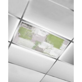 3 Pack Fluorescent Light Cover for Ceiling Lights, Turquoise Grey Painting Magnetic Classroom Light Filters 4x2 Feet, Abstract Street Smear Art Modern Ceiling Shade Panel for Office