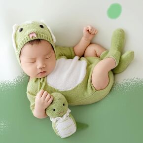 Newborn Photography Props Snake Style Photo Posing Outfits, (Fits for 7-10 Lbs Baby) Crochet Knitted Costume, Newborn Photography Accessories for Posing (Romper + Hat + Socks)