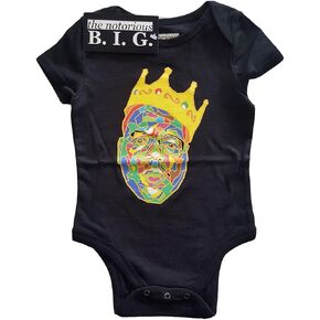 Biggie Smalls Baby Grow Crown Logo الرسمي الأسود 0 إلى 24 شهرًا حجم كبير (12 شهرًا)