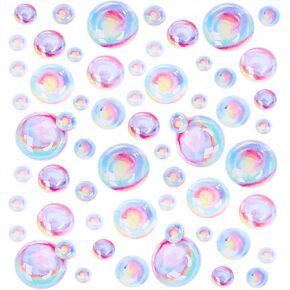 4 Sheets Bubble Wall Decals, ValueBargain Colorful Die-Cut Underwater World Background Decoration for Sea Ocean Theme, Suitable for Kids Room & Mermaid Theme Party Birthday