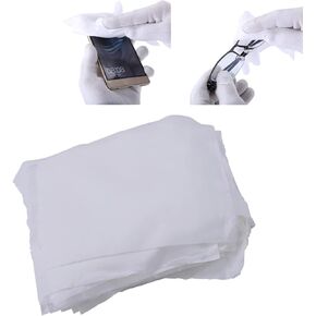 100pcs Bag 6inch Phone LCD Clean Cloth White, Anti Static Microfiber Wiper for Cleanroom, Dust Workshop, Widely Applicable
