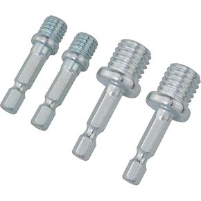 4PCS Stainless Steel Hexagonal Drill Adapter Cutting and Polishing Grinder Hand Drill to Polishing Angle Grinder Connection Adapter Bar M10x2 M14x2 Screw Shaft Adapter Bar