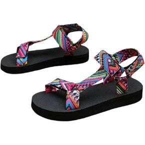 GORGLITTER Women's Sport Sandals Geo Print Walking Sandals Arch Support Hiking Sandals