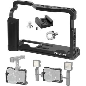 FEICHAO Camera Cage Compatible with Fuji X-E4 Form-Fitting Border Frame (Cage with QR Base)