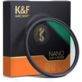 K&F Concept 62mm Polarizer Filter, CPL Polarizing Filter, Reduce Glare/Waterproof/Scrath Resistant, for Camera Lens