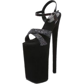 Women's 10-Inch Sequined Sandals - 26cm Thin Heels Fetish Party Shoes