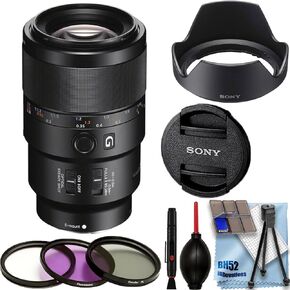 Sony FE 90mm f/2.8 Macro G OSS Lens + 3 pcs Filter Kit (UV/CPL/FLD) + Deluxe Accessory Bundle (Renewed)