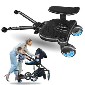 Universal Stroller Board with Detachable Seat - 2 in 1 Sit and Stand Stroller Standing Board for Most Brands Strollers Holds Children up to 55lbs（Blue）