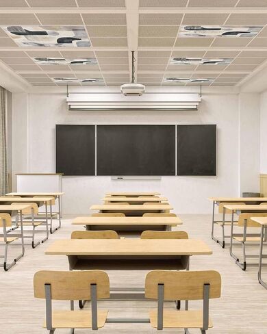 3 Pack Fluorescent Light Cover for Ceiling Lights, Modern Grey Beige Magnetic Classroom Light Filters 4x2 Feet, Abstract Geometric Textured Decorative Ceiling Shade Panel for Office in Saudi Arabia