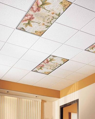 1 Pack Fluorescent Light Cover for Ceiling Lights, Vintage Hydrangea Floral Magnetic Classroom Light Filters 4x2 Feet, Spring Botanical Flowers Decorative Ceiling Shade Panel for Office in Saudi Arabia