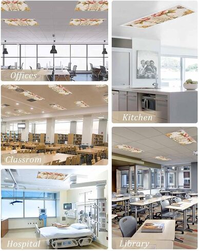 1 Pack Fluorescent Light Cover for Ceiling Lights, Vintage Hydrangea Floral Magnetic Classroom Light Filters 4x2 Feet, Spring Botanical Flowers Decorative Ceiling Shade Panel for Office in Saudi Arabia