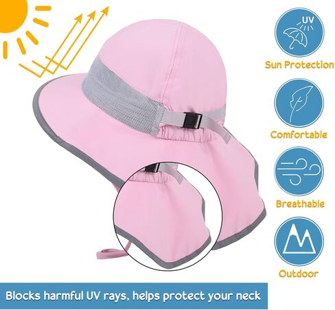 حماية من أشعة الشمس UPF 50+ Kids Wide Brim Neck Righ in Saudi Arabia