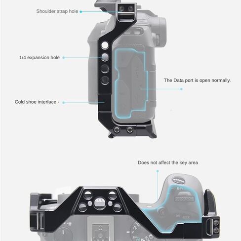 Camera Cage Rig Kit Top Handle Grip Cold Shoe Mount Compatible with Canon EOS R8 ARRI Housing SLR Video Protective Case (Only Handle Grip) in Saudi Arabia