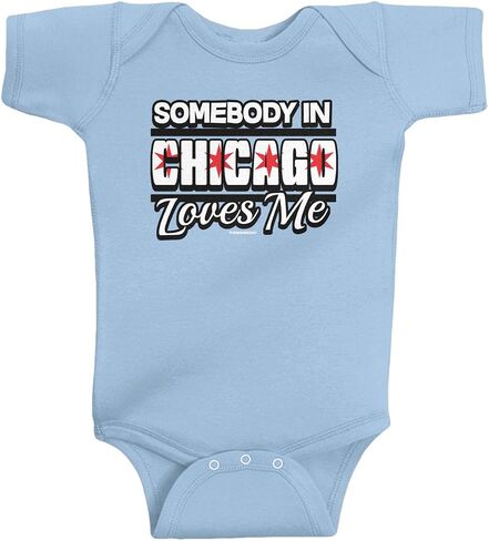 Threadrock Baby Boys' Somebody in Chicago Loves Me Infant Bodysuit in Saudi Arabia