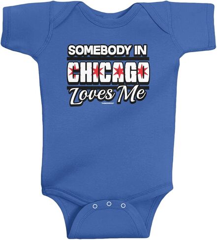 Threadrock Baby Boys' Somebody in Chicago Loves Me Infant Bodysuit in Saudi Arabia