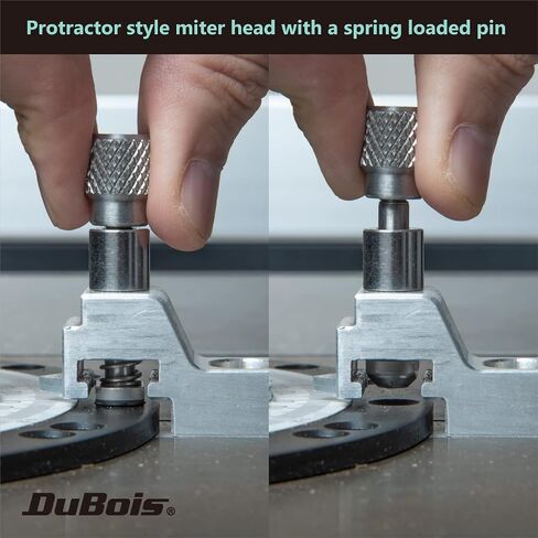 DUBOIS 51007 جدول SAW SAW MITER GAUGE SEDESS W/13 محطات زاوية دقيقة وقياسية 3/4 "× 3/8" شريط miter t-slotted t-slot ، يتضمن صفيحة t-track miter ، توقف t-track ، sea/metric in Kuwait