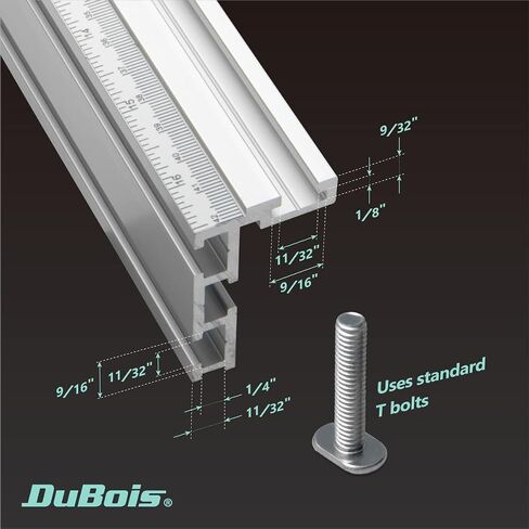 DUBOIS 51007 جدول SAW SAW MITER GAUGE SEDESS W/13 محطات زاوية دقيقة وقياسية 3/4 "× 3/8" شريط miter t-slotted t-slot ، يتضمن صفيحة t-track miter ، توقف t-track ، sea/metric in Kuwait