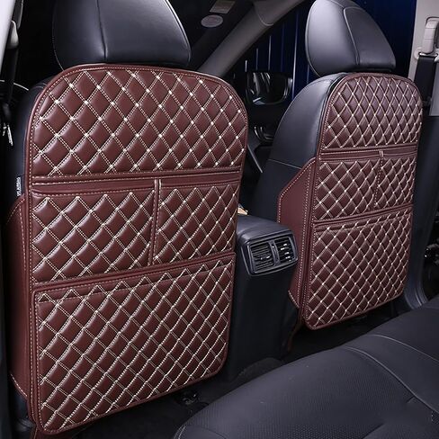 2 Pcs Car Seat Kick Mats Back Seat Protector for BMW X7 X7M 40i 40d M50i Z1 E30 Z3 Z3M E36 i3 i3s i3-S iX, Car Leather Kick Mats, Car Seat Back Protection Pad, Anti-Kick Scratch Resistant in Saudi Arabia