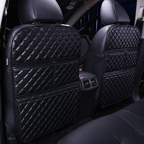 2 Pcs Car Seat Kick Mats Back Seat Protector for BMW X7 X7M 40i 40d M50i Z1 E30 Z3 Z3M E36 i3 i3s i3-S iX, Car Leather Kick Mats, Car Seat Back Protection Pad, Anti-Kick Scratch Resistant in Saudi Arabia