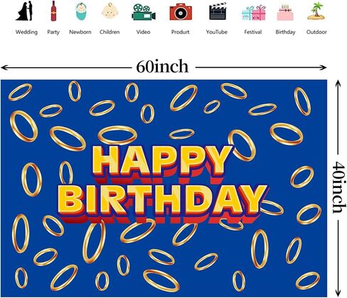 5 * 3ft Video Game Birthday Party Decorations Supplies, Blue Cartoon Game Hedgehog Party Photography Backdrop Photo Decor Banner, Kids Boys Baby Shower Photography (5x3ft) in Saudi Arabia