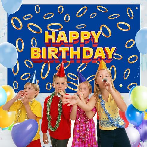 5 * 3ft Video Game Birthday Party Decorations Supplies, Blue Cartoon Game Hedgehog Party Photography Backdrop Photo Decor Banner, Kids Boys Baby Shower Photography (5x3ft) in Saudi Arabia