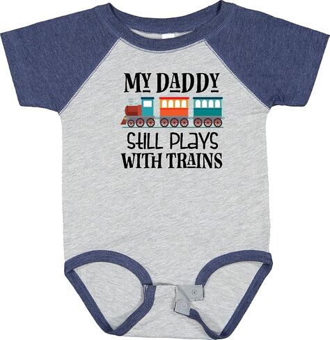 inktastic Daddy Still Plays with Trains Baby Bodysuit in Saudi Arabia