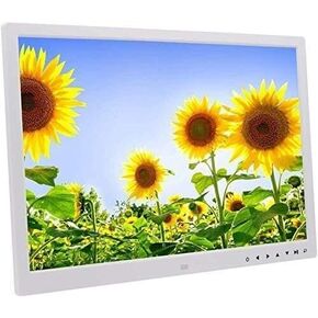 17" Digital Photo Frame with HD IPS Touch Screen, Auto-Rotate, 1080P Video, Wall-Mounted, Calendar & Music