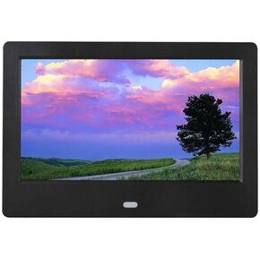 إطار صورة رقمي مقاس 10 بوصات مع عرض HD 1024x600 ، تشغيل الفيديو والموسيقى ، توقيت التقويم ، دعم USB & SD ، الأسود