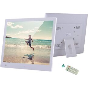 16-Inch Digital Photo Frame HD 1600x1200 IPS Display MP3 Music Video Player Calendar Alarm Remote