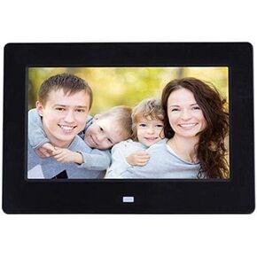 7-Inch Digital Picture Frame with 1024x600 HD LED Display, Auto Power On/Off, USB/SD/Music Support, Clock & Calendar