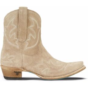 Lane Womens Saratoga X West Desperado Embroidered Snip Toe Casual Boots Ankle Low Heel 1-2" - Beige - Size 8 B