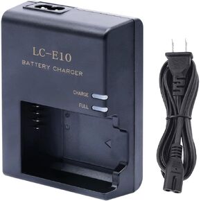 LC-E10 Battery Charger for Canon EOS Rebel T7, T6, T5, T3, T100, 4000D, 3000D, 2000D, 1500D, 1300D, 1200D, 1100D, kiss X50,X70,X80,X90 DSLR Camera Charger for LP-E10 LC-E10 LC-E10C LC-E10E