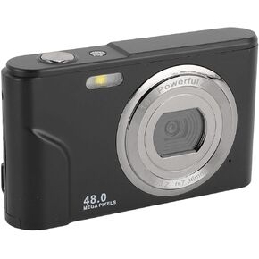 1080P Digital Camera for Kids Adults, 48MP Vlogging Camera with 16X Digital Zoom, Compact Point and Shoot Camera Anti Shake (Silver)