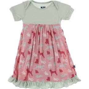 KicKee Pants Print Short Sleeve One Piece Dress Romper