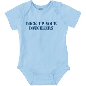 Brisco Brands Lock Up Your Daughters Funny Son Baby Bodysuit Jumper Boys