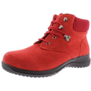 Wanderlust Womens Boston Suede Winter Boots Red 8.5 Extra Wide (E+, WW)