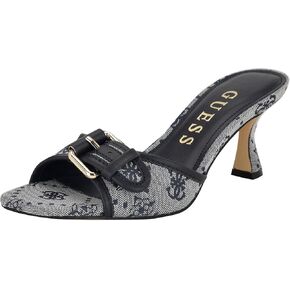 Guess Women's DISTA Wedge Sandal, Dark Blue Logo 401, 9