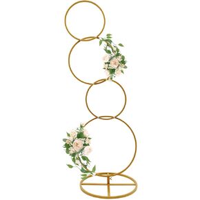 Gold Arch Backdrop Stand Wedding Round Hoop Backdrop Stand, for Wedding Centerpiece Baby Shower