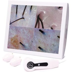 Skin Diagnosis Hair Analyzer, Skin Hair Analyze, 50X/200X Magnification Skin Analyzer, Hair Loss/Moisture/Flexibility/Sebum Content Oiliness Tester
