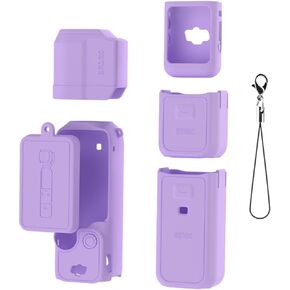 Protective Case Suitable for DJI OSMO Pocket 3 Body Silicone Sleeve Lens Protector Cover Screen Blackout Dust-Proof Accessories (Set 2 Purple)