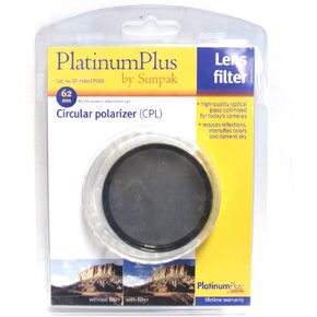 Sunpak 62mm البلاتين بالإضافة إلى مرشح زجاج مستقطب دائري CPL