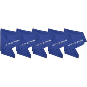 5 Dark Blue Microfiber Cleaning Cloths, for Tablets, LCD TVs, Cell Phones, Laptops, Cameras