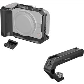 SmallRig R50 V Camera Cage for Canon R50V, Built-in Ergonomic Silicone Grip+Lightweight Top Handle with 3/8"-16 Locating Pins for ARRI