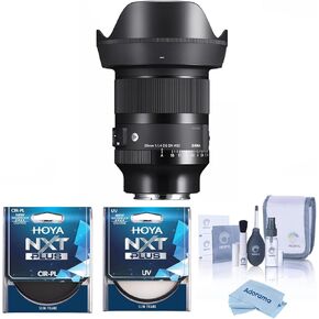 Sigma 20mm f/1.4 DG DN Art Lens for Sony E, Bundle with Hoya 82mm UV and CPL Filters