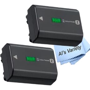 2-Pack Sony NP-FZ100 Battery for Sony Alpha a1 II, a1, a7R V, a7R IVA, a7R III, a7R IIIA, a7 IV, a7 III, a7C, a7C II, a7CR, a7S III, a6600, a6700, ZV-E1, ZV-E10 II & More Cameras (Bulk Packaging)